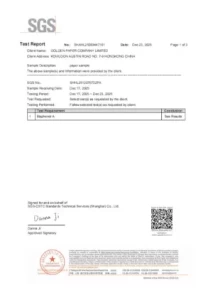 Certificato SGS